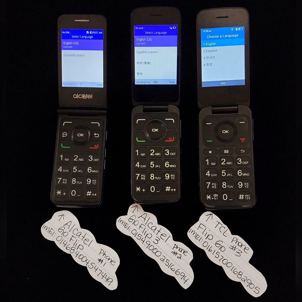 Mint 3x "Go Flip" works great +CLEAN IMEI + UNLOCKED + charger & box (75yo lady)